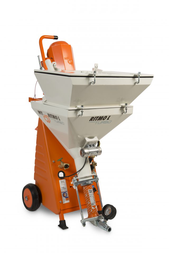 eenvoudig te verplaatsen gipsspuit van PFT Knauf